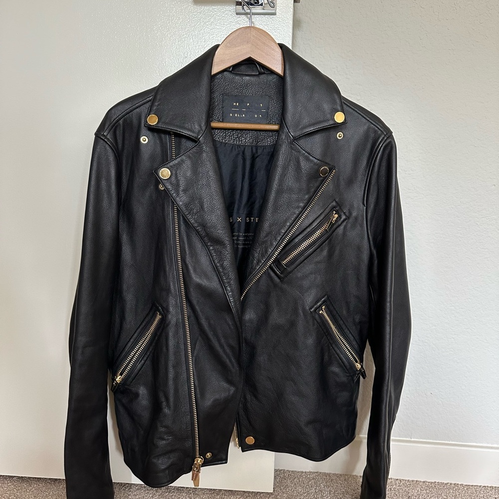 The arrival leather jacket. Limited Collaboration with Stella Artois.